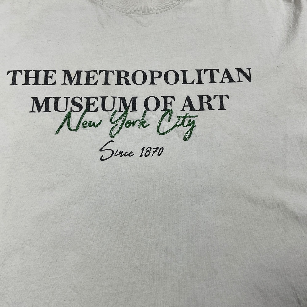 PacSun The Met Museum Art New York T-Shirt Mens Large Cream NYC Graphic Tee